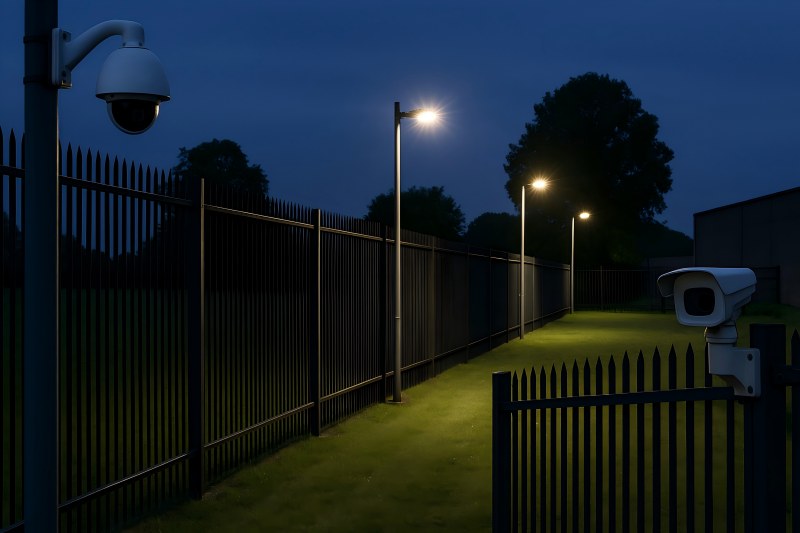 Fence Security System Layout to Eliminate Blind Spots