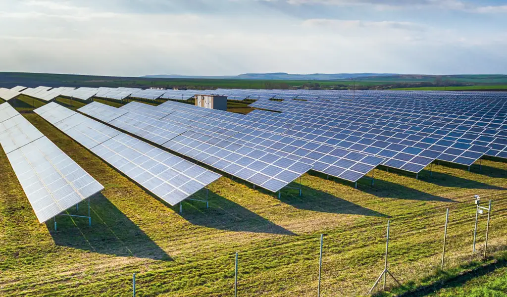 Large-scale solar (PV) power plant installed on the ground