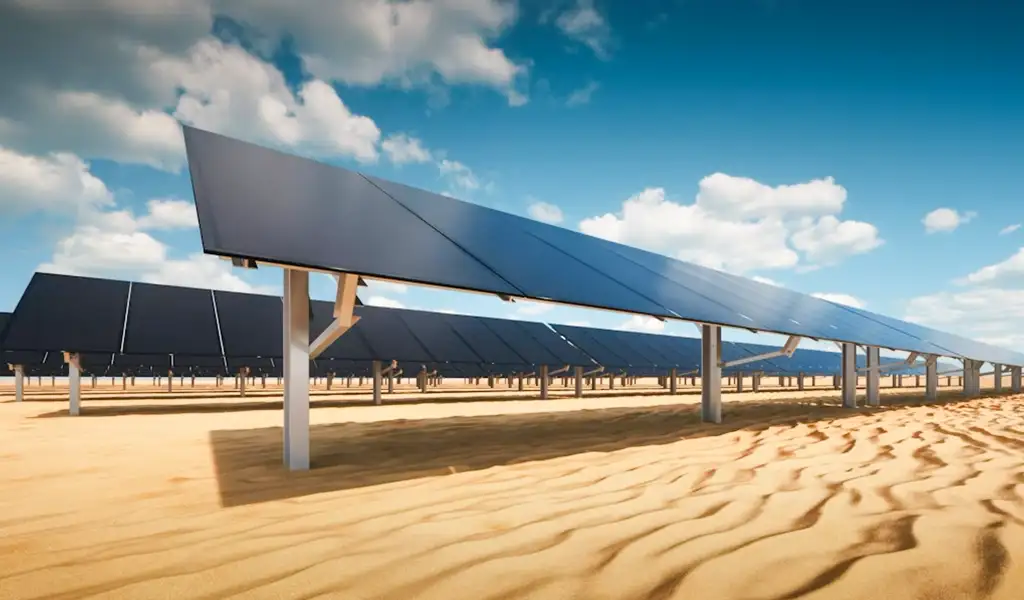 Photovoltaic (PV) power plant in the desert