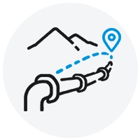 Long and remote pipeline corridors