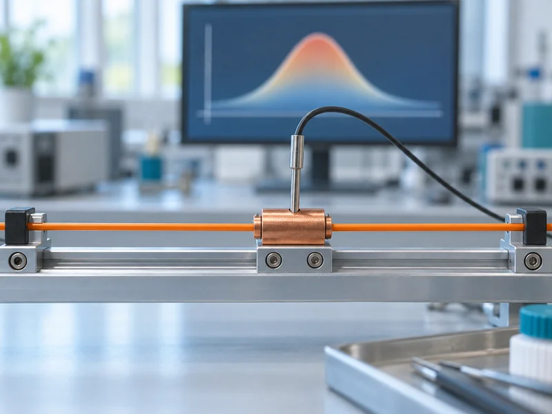 Illustration of a short heated section along a temperature sensing cable