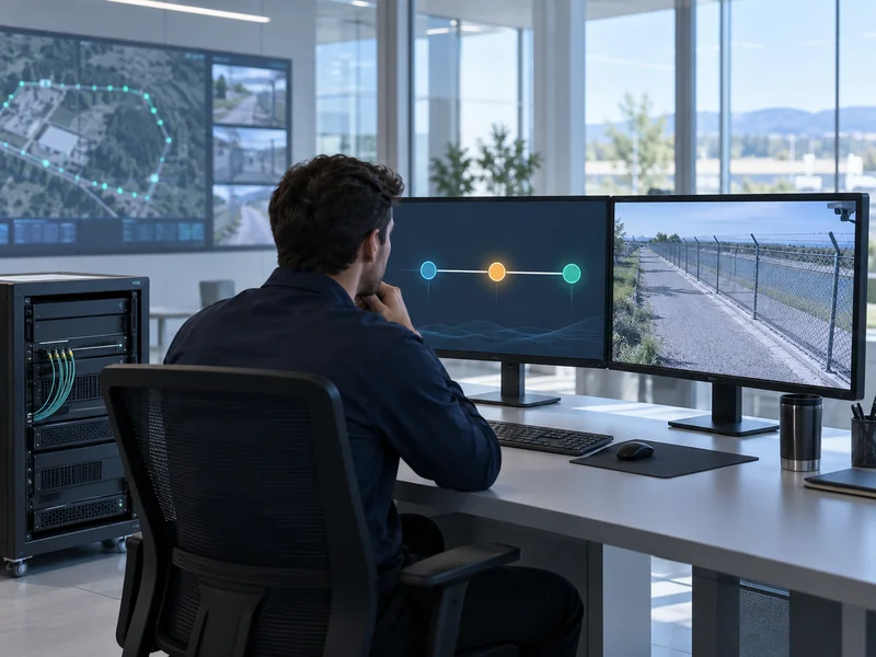Illustration of a control room operator comparing an alarm event with its response timeline